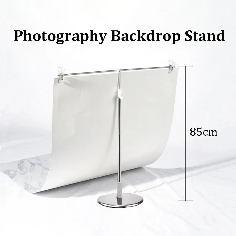 Photography Backdrop Stand Kit - 写真撮影用背景スタンド 調節可能なT字型背景フレームサポートシステムスタンド ビデオスタジオ用クランプ付き