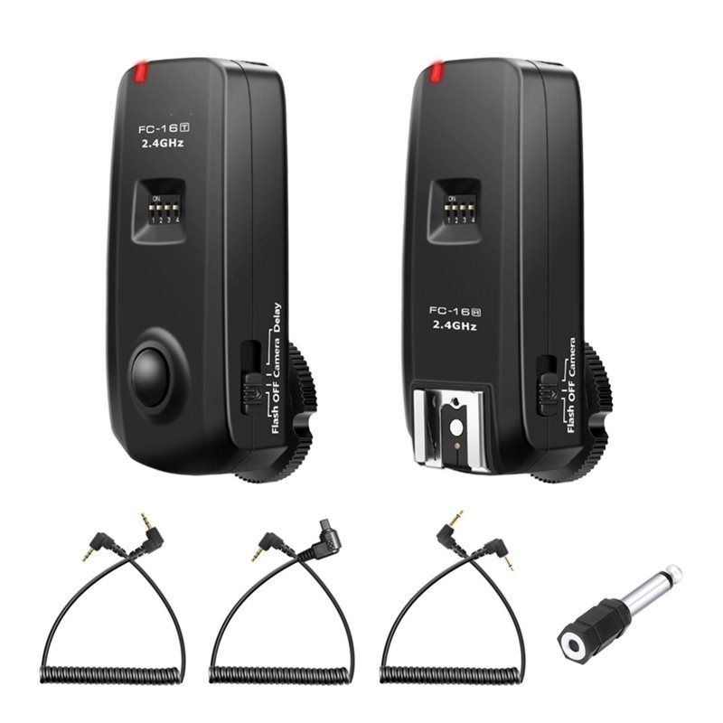 Wireless Flash Trigger 2.4G - A99E-FC-16 2.4G ワイヤレスカメラシャッター スタジオフラッシュトリガー デュアルレシーバー付き キヤノン