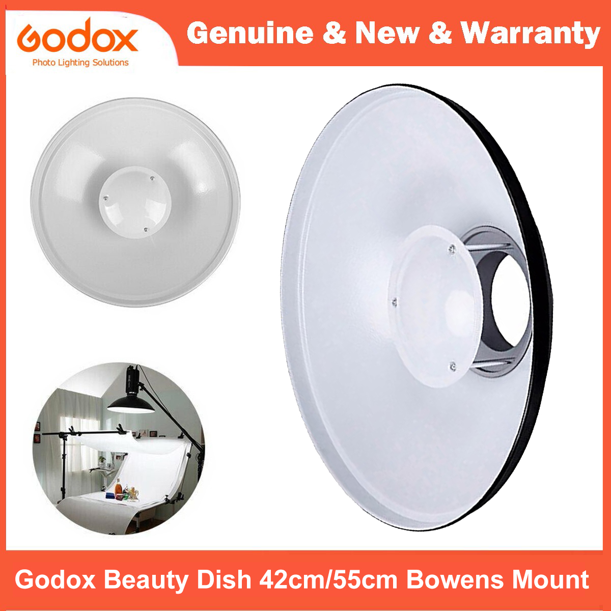Beauty Dish 55Cm Studio - Godox-スタジオフラッシュライト用標準リフレクター,BDR-W,42cm,55cm,21インチ,フレキシブル