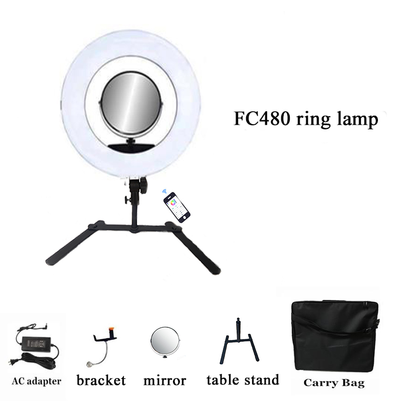 Ring Light 18 Inch Studio - Yidoblo 18インチ FC480 RGB LEDリングライト LEDビデオメイクアップランプ