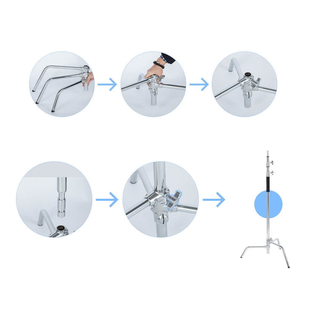 Selens 3M ステンレス製ヘビーデューティーCスタンド - Studio Light Stand 3M Heavy Duty のレビューと価格