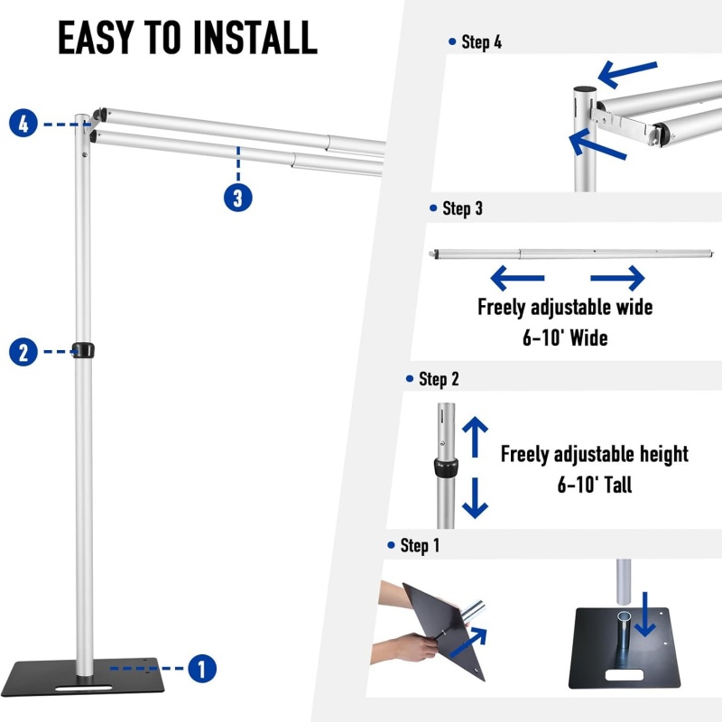 ダブルクロスバーバックドロップ背景スタンドフレームサポートシ - Photography Backdrop Stand Kit のレビューと価格