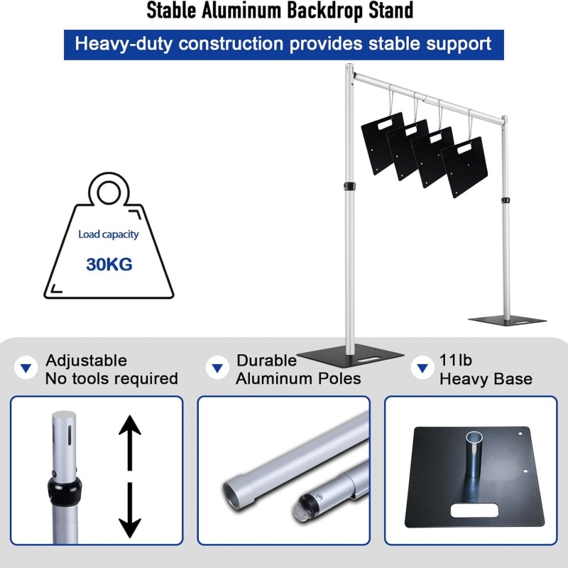 ダブルクロスバーバックドロップ背景スタンドフレームサポートシ - Photography Backdrop Stand Kit のレビューと価格