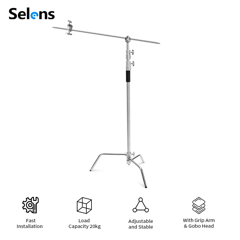 セレンズCスタンド写真スタジオヘビーデューティー3M耐荷重2 - Studio Light Stand 3M Heavy Duty のレビューと価格