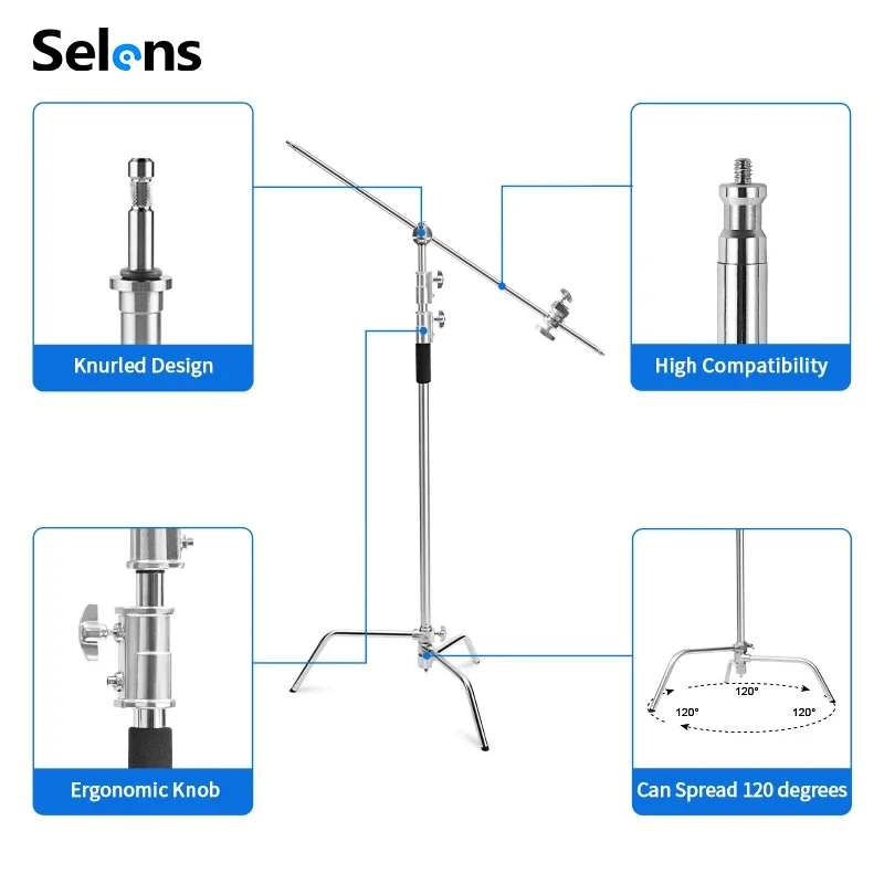 セレンズCスタンド写真スタジオヘビーデューティー3M耐荷重2 - Studio Light Stand 3M Heavy Duty のレビューと価格