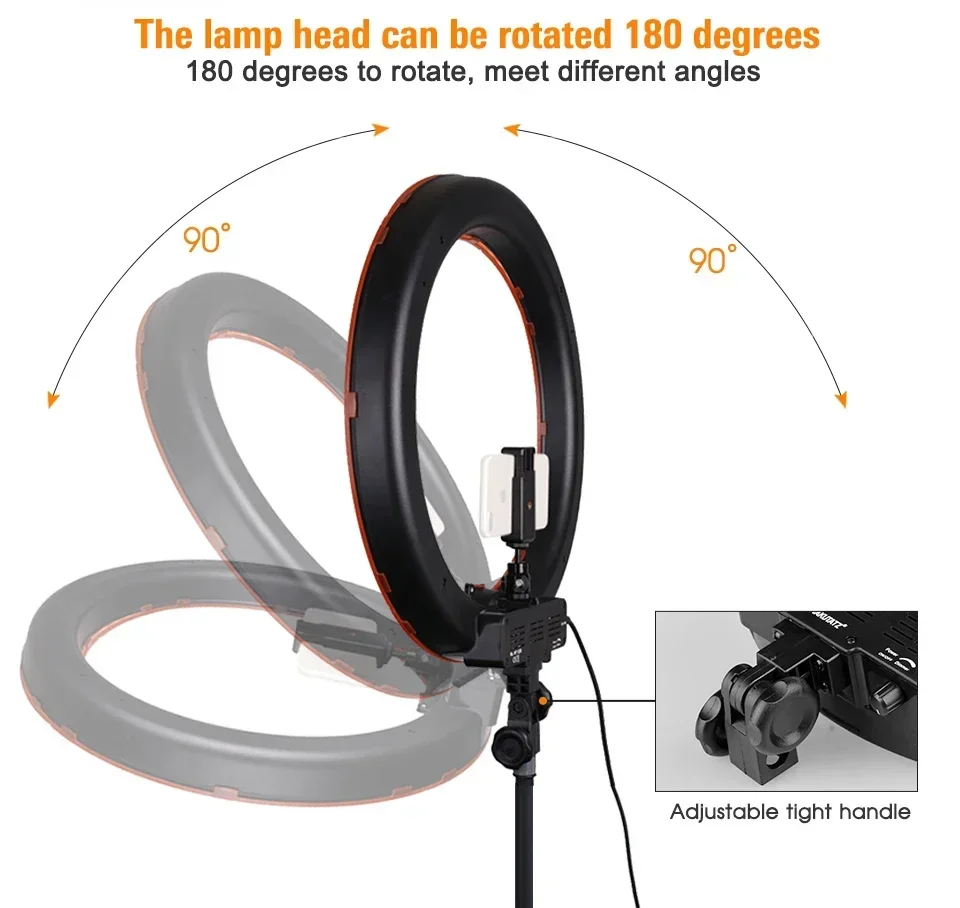 18インチ（48cm）LEDリングライト、スタジオ撮影照明、 - Ring Light 18 Inch Studio のレビューと価格