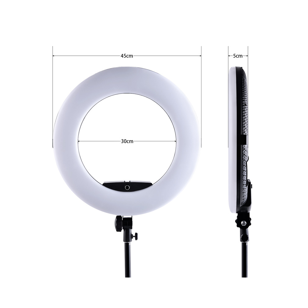 18インチリングライトランプ、三脚付き、96Wセルフィーライ - Ring Light 18 Inch Studio のレビューと価格
