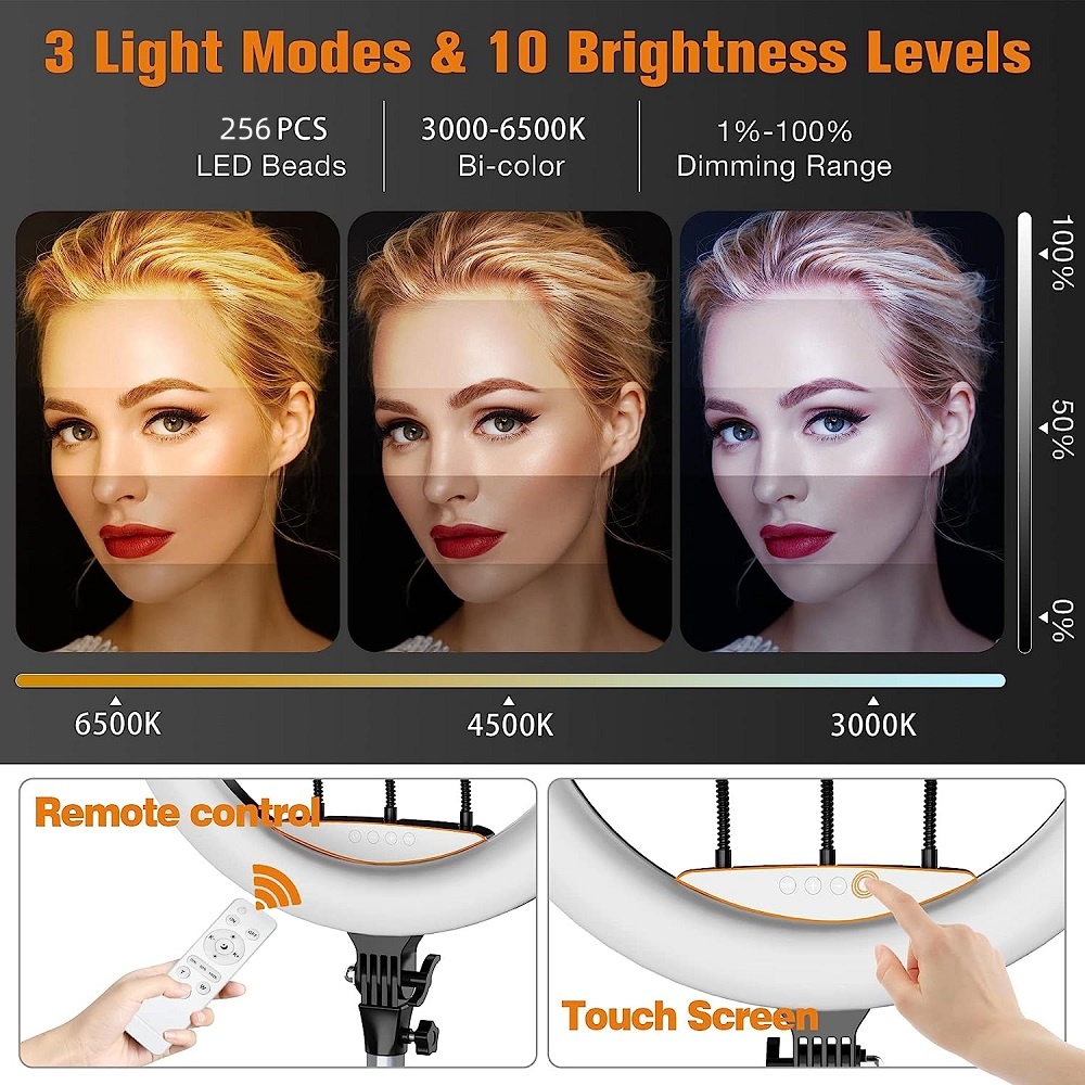 18インチリングライトフォトスタジオランプ、78インチ三脚ス - Ring Light 18 Inch Studio のレビューと価格