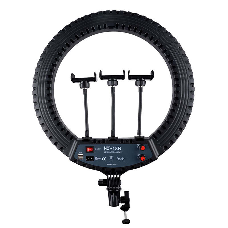 HQ-18N写真撮影スタジオビデオライブ放送用三脚付き三色調 - Ring Light 18 Inch Studio のレビューと価格