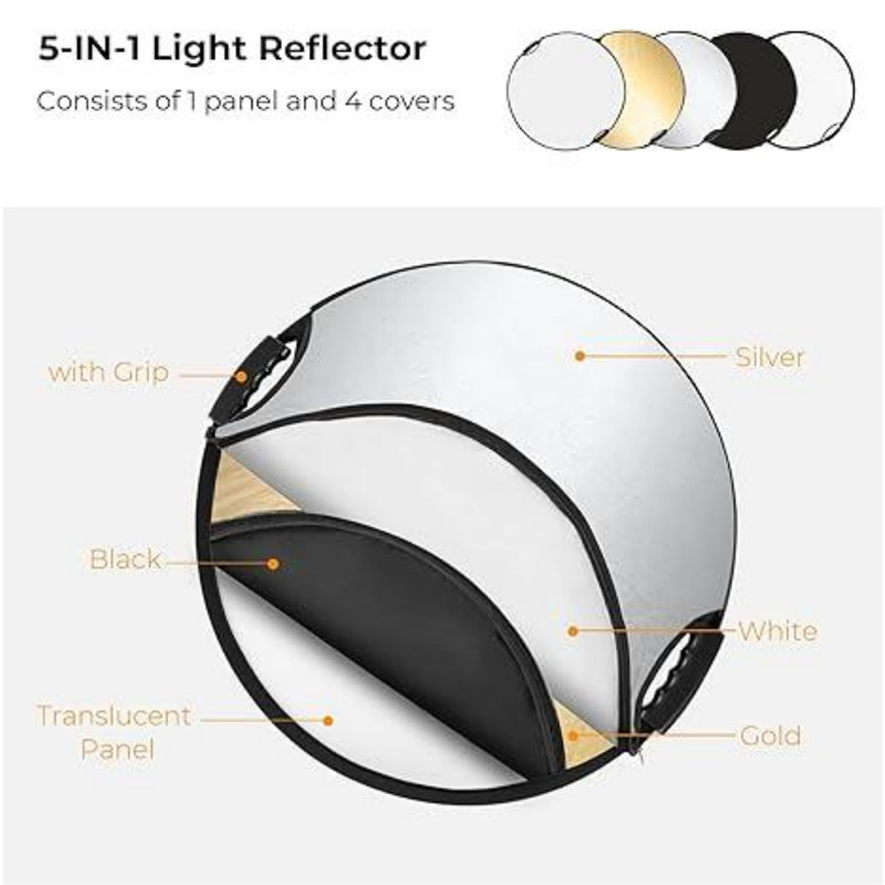 5-in-1 写真用リフレクターキット - スタジオ/You - Reflector 5 In 1 110Cm のレビューと価格