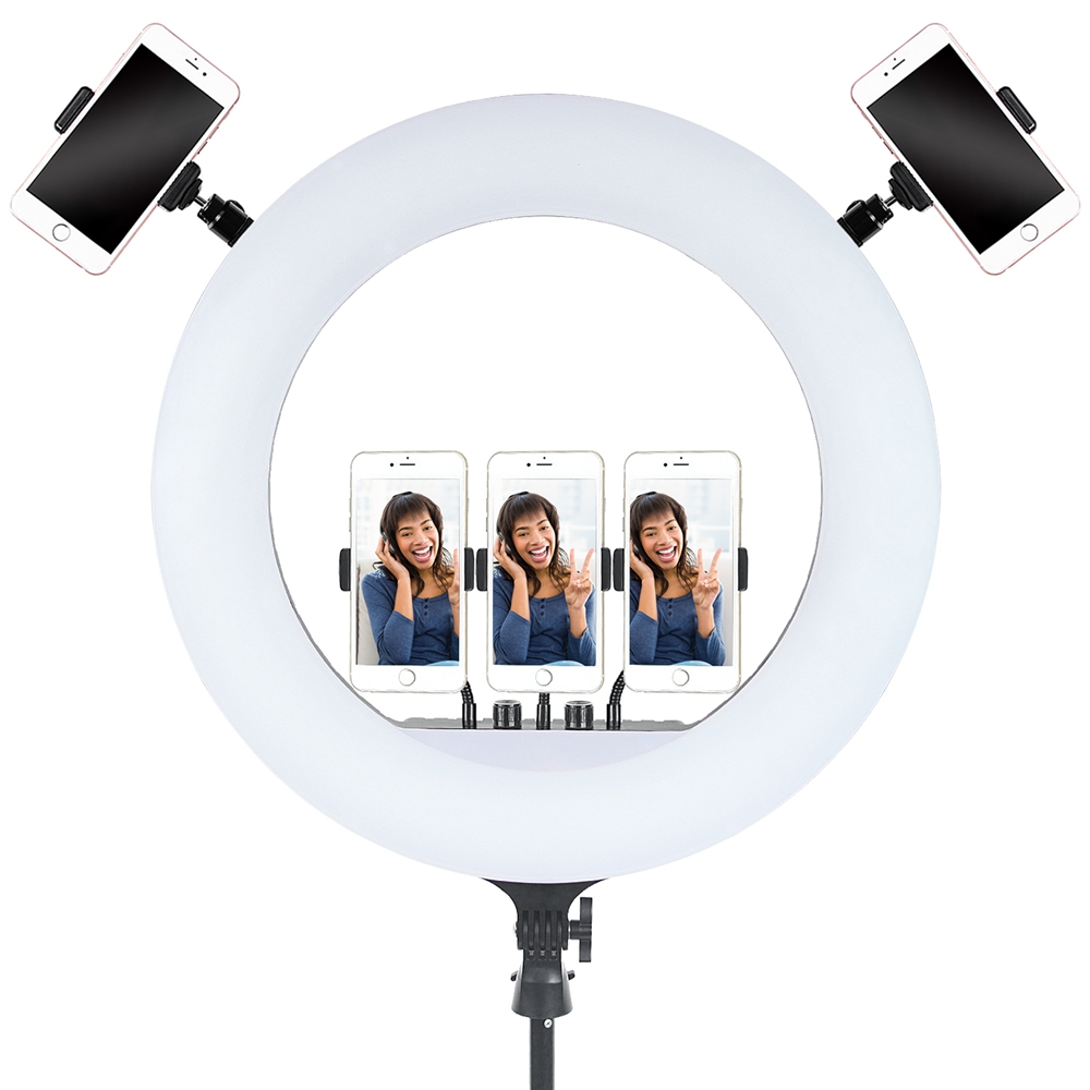 18インチリングライト、三脚スタンド付き、ライブビデオ、美容 - Ring Light 18 Inch Studio のレビューと価格
