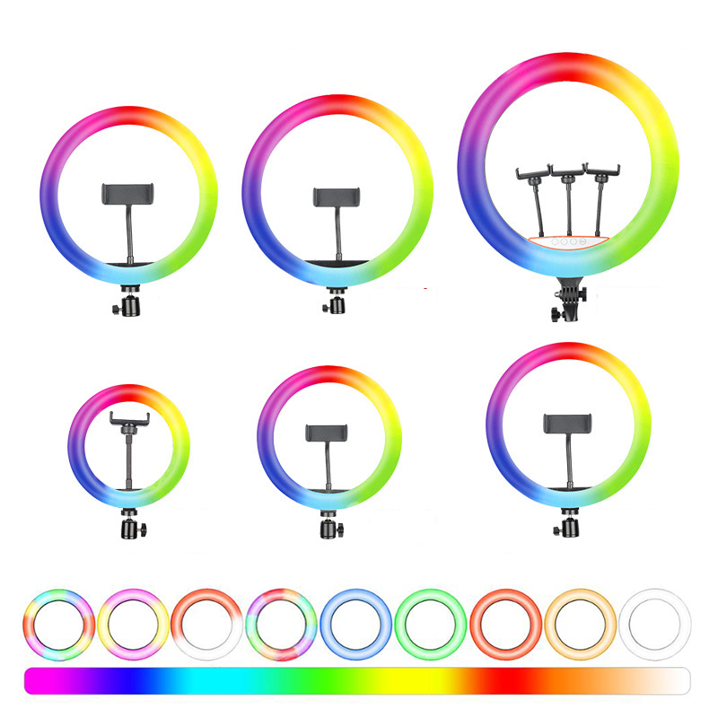 18インチRGBリングライトUSB充電式セルフィーLEDビデ - Ring Light 18 Inch Studio のレビューと価格