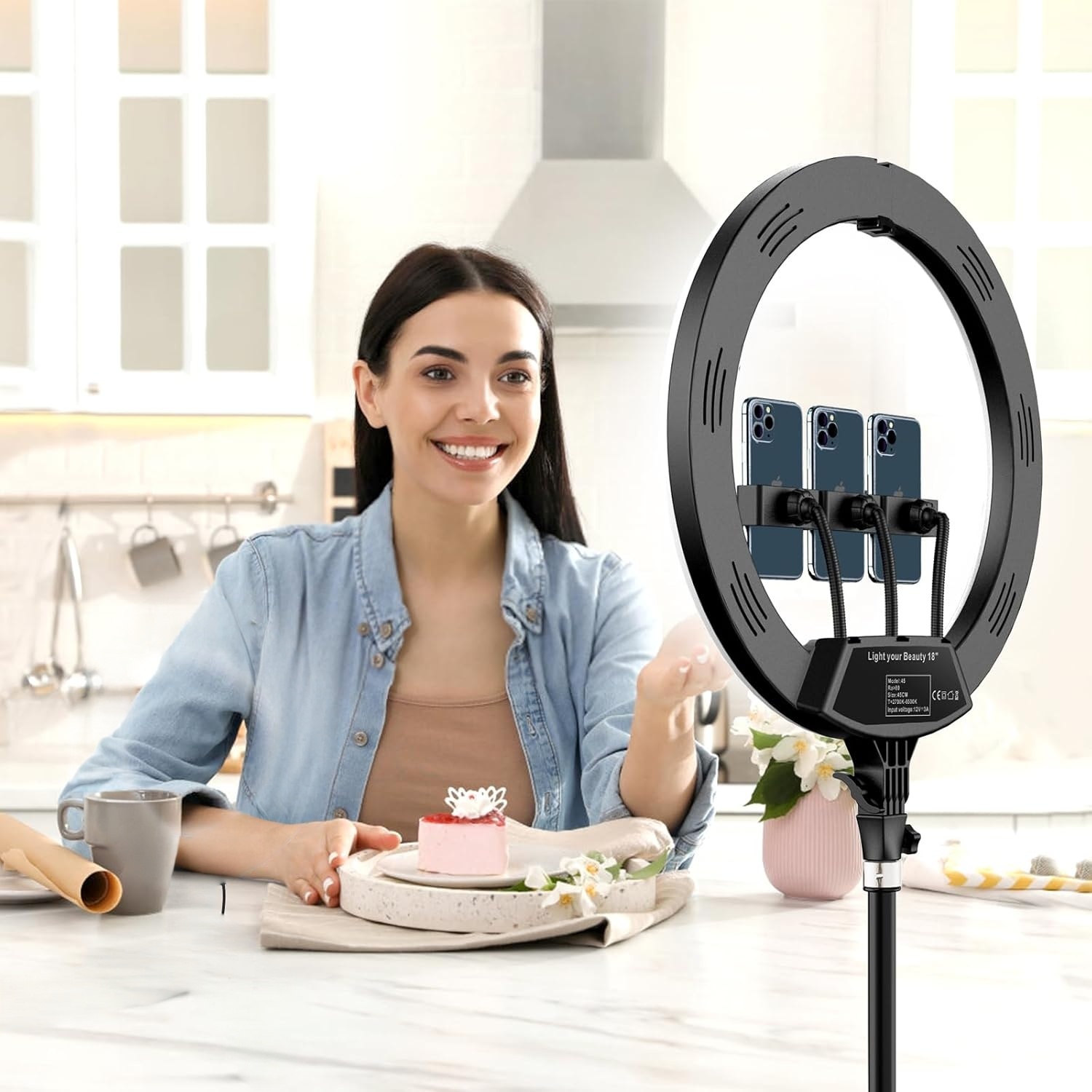 18インチリングライトフォトスタジオランプ、78インチ三脚ス - Ring Light 18 Inch Studio のレビューと価格