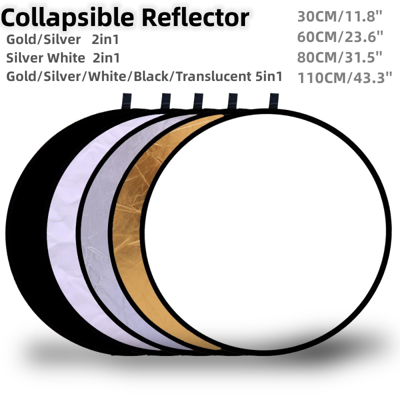 RF01 5in1 折りたたみラウンド写真撮影リフレクターフ - Reflector 5 In 1 110Cm のレビューと価格