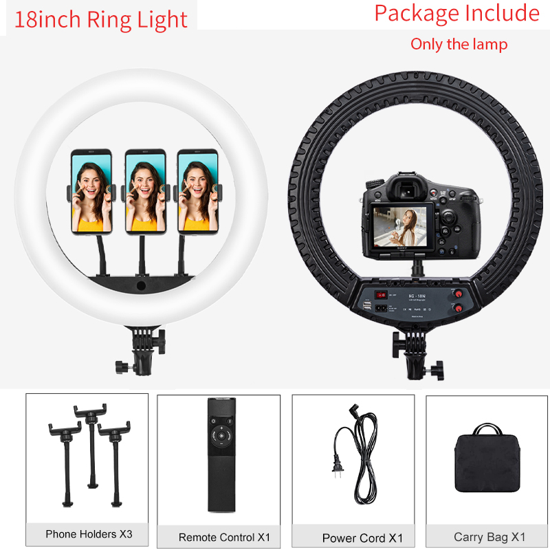 18 インチリングライト三脚スタンド付き 55 ワット 30 - Ring Light 18 Inch Studio のレビューと価格