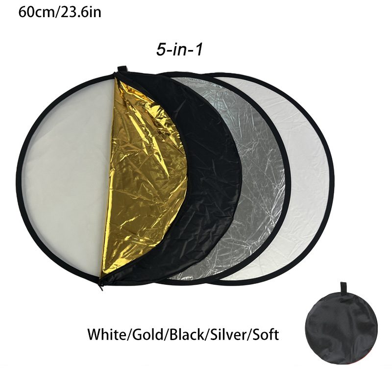 写真用リフレクターセット、5-in-1スタイル、屋外写真ライ - Reflector 5 In 1 110Cm のレビューと価格