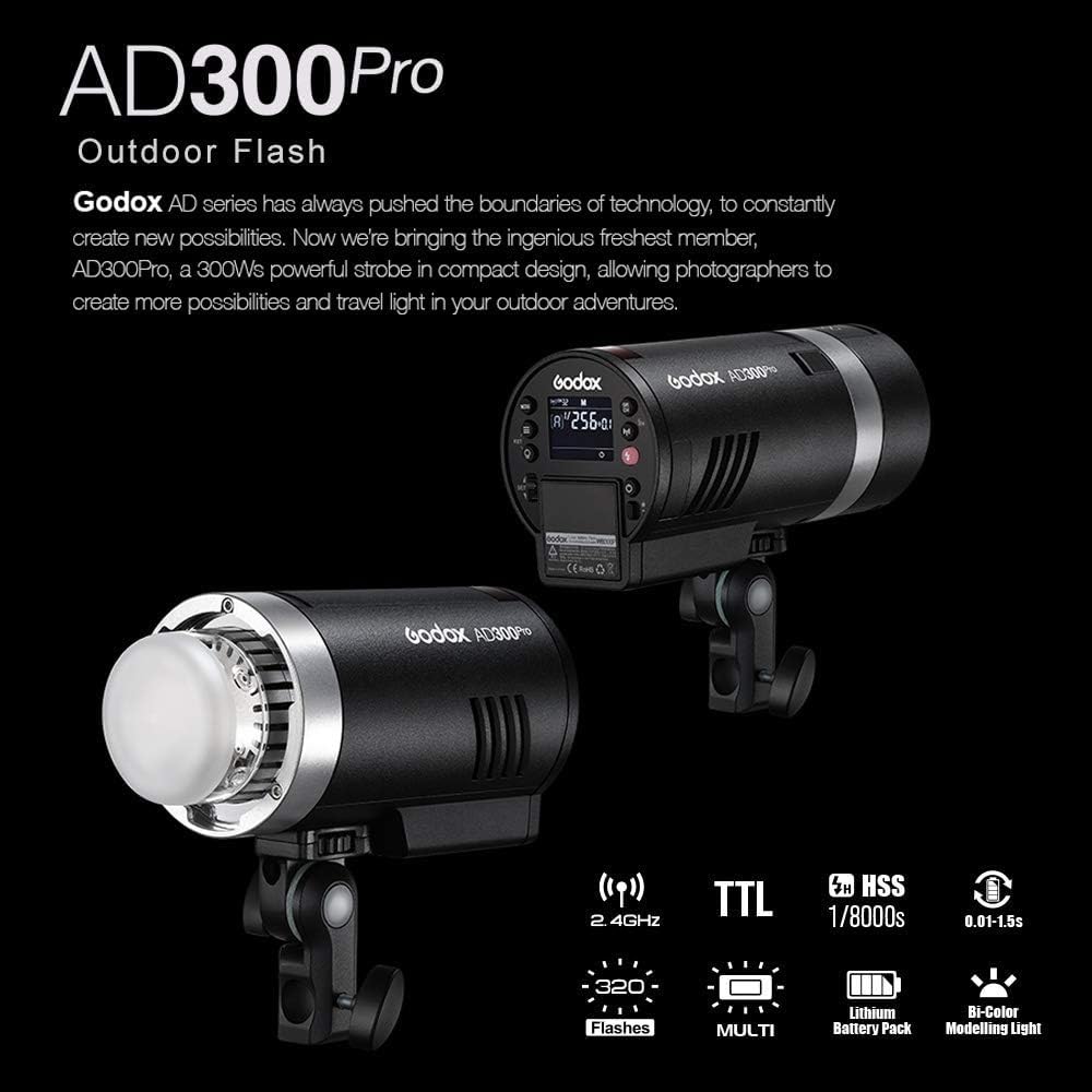 Godox AD300Pro 300Ws 屋外用フラッシュス - Studio Strobe Hss Ttl のレビューと価格