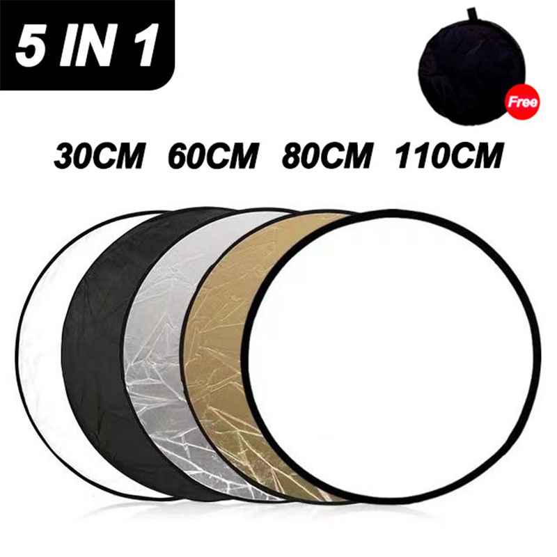 5 in 1 ラウンドリフレクター折りたたみ式写真補助光バッ - Reflector 5 In 1 110Cm のレビューと価格