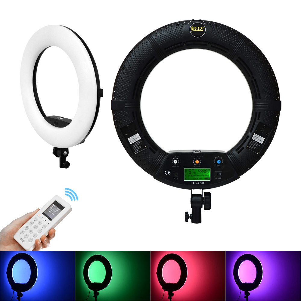 プロフェッショナルrgbリングライト45センチメートルリング - Ring Light 18 Inch Studio のレビューと価格
