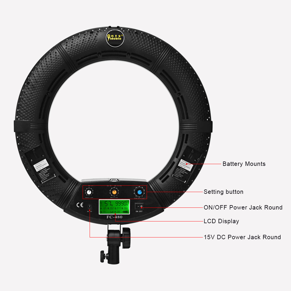 プロフェッショナルrgbリングライト45センチメートルリング - Ring Light 18 Inch Studio のレビューと価格
