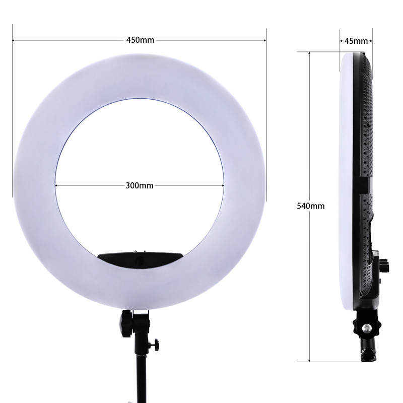 プロフェッショナルrgbリングライト45センチメートルリング - Ring Light 18 Inch Studio のレビューと価格